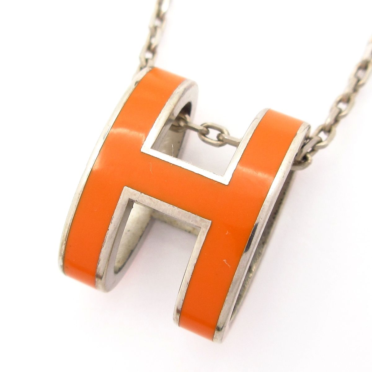 Hermes Necklace Pop Silver Orange — view 3