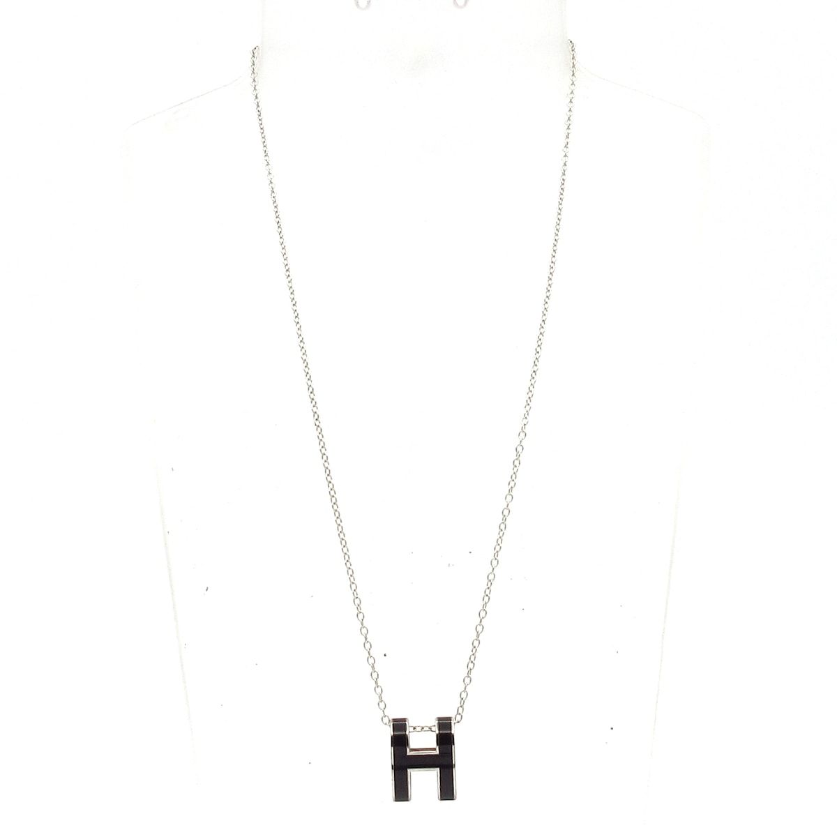 Hermes Necklace Pop Silver Black — view 2