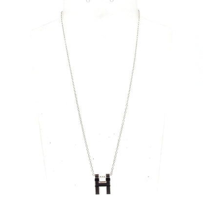Hermes Necklace Pop Silver Black — view 2