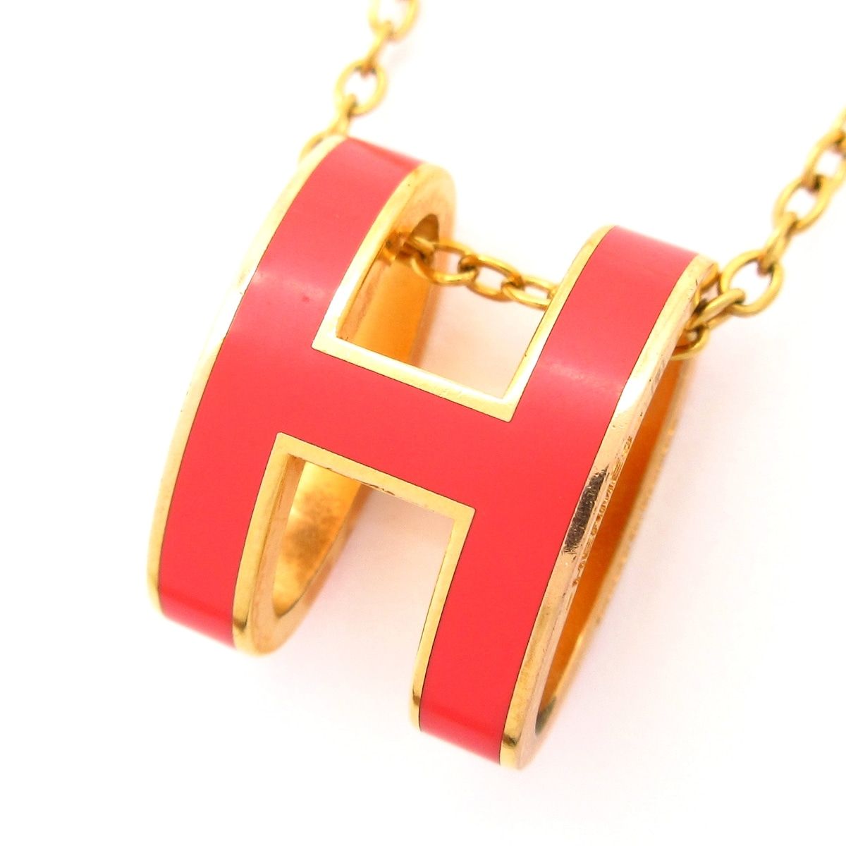 Hermes Necklace Pop Gold Pink — view 3