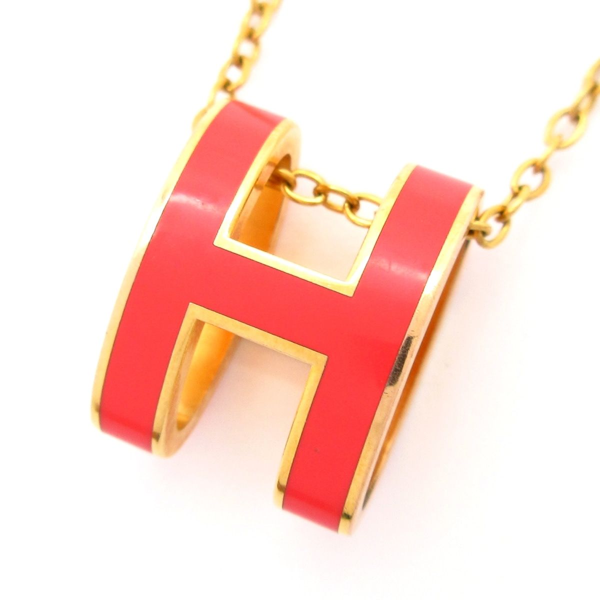 Hermes Necklace Pop Gold Pink