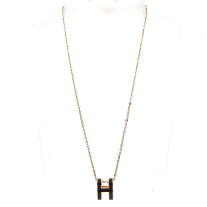 Hermes Necklace Pop Pink Gold Black — view 2