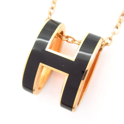 Hermes Necklace Pop Pink Gold Black — view 3