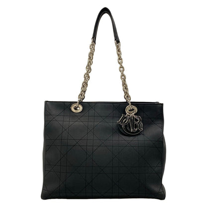 Dior Shoulder Bag Cannage Stitch Black Leather