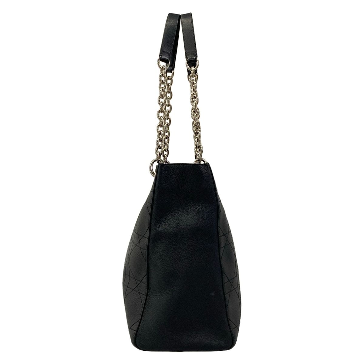Dior Shoulder Bag Cannage Stitch Black Leather — view 2