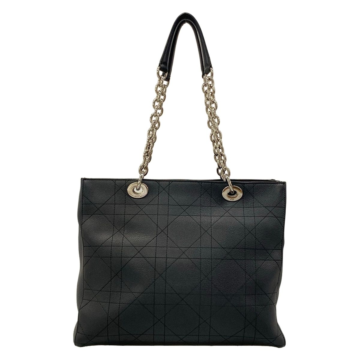Dior Shoulder Bag Cannage Stitch Black Leather — view 3