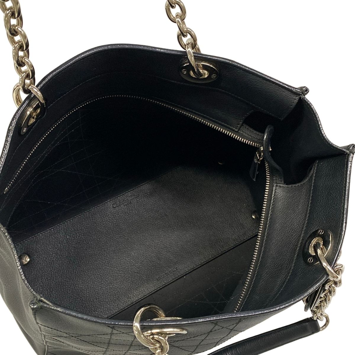 Dior Shoulder Bag Cannage Stitch Black Leather — view 7