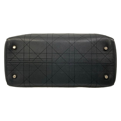 Dior Shoulder Bag Cannage Stitch Black Leather — view 5