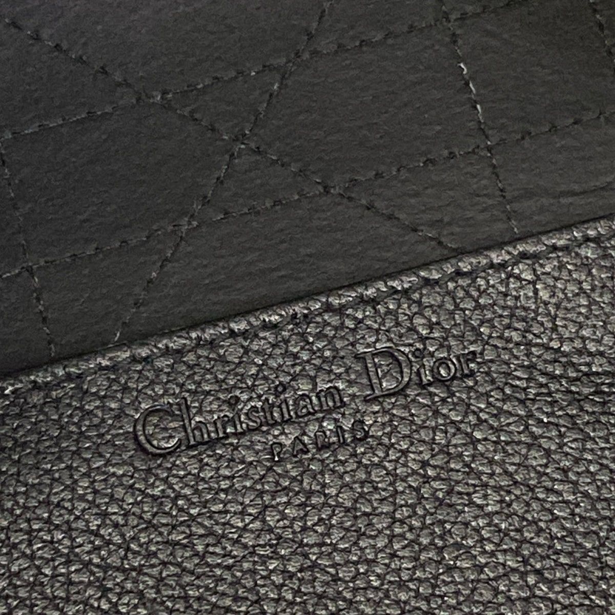 Dior Shoulder Bag Cannage Stitch Black Leather — view 9