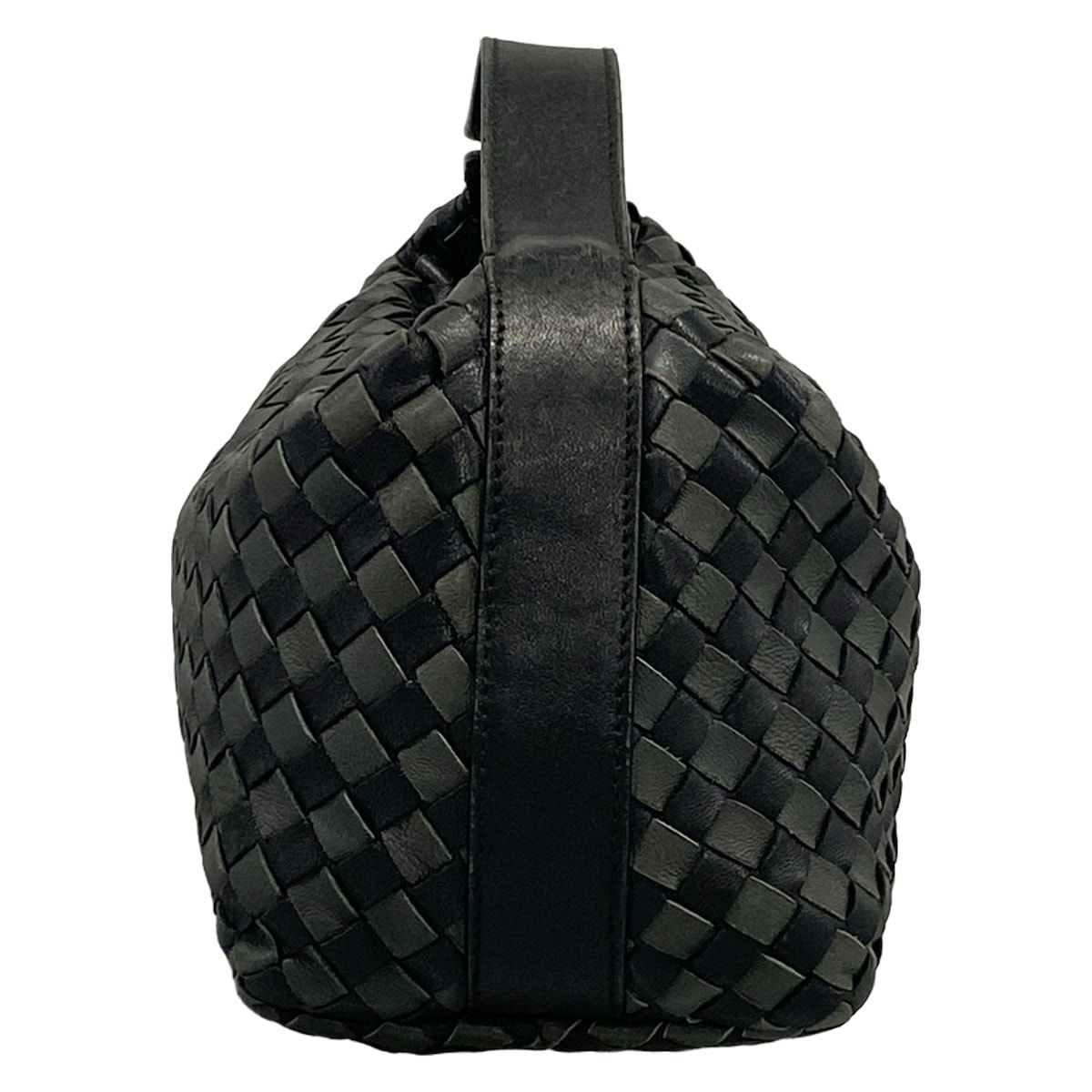 Bottega Veneta Handbag Intrecciato Black Dark Gray Leather — view 4