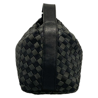 Bottega Veneta Handbag Intrecciato Black Dark Gray Leather — view 4