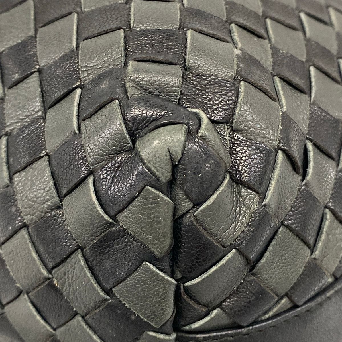 Bottega Veneta Handbag Intrecciato Black Dark Gray Leather — view 6
