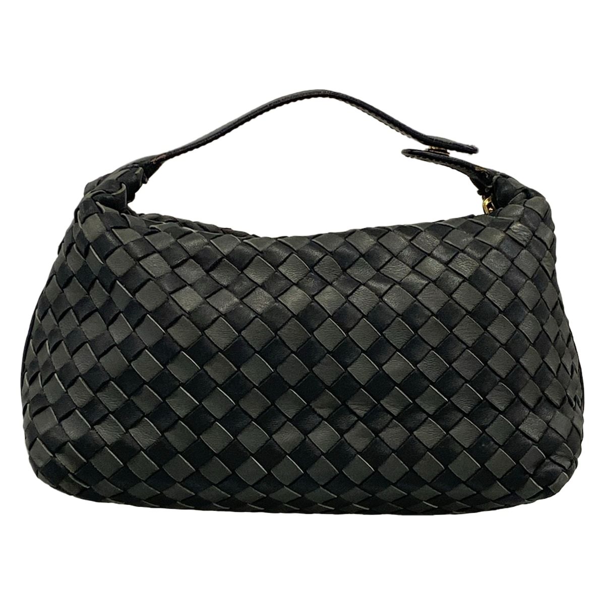 Bottega Veneta Handbag Intrecciato Black Dark Gray Leather — view 3