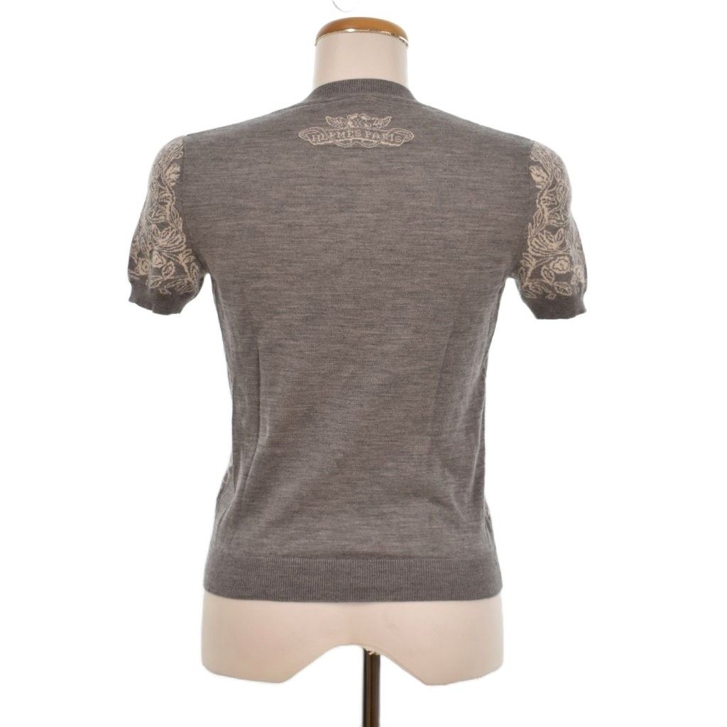 Hermes Jungle Love Knit Sweater Short Sleeve Crew Neck Pullover Cashmere Silk — view 3