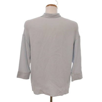Hermes Blouse Shirt Top Bowtie Long Sleeve Logo Embroidery 34 Light Blue — view 2