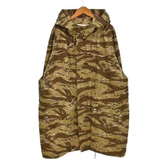 Celine Mod Coat Military Jacket Hoodie Hood Camo Pattern Zip Up Front Pocket XS