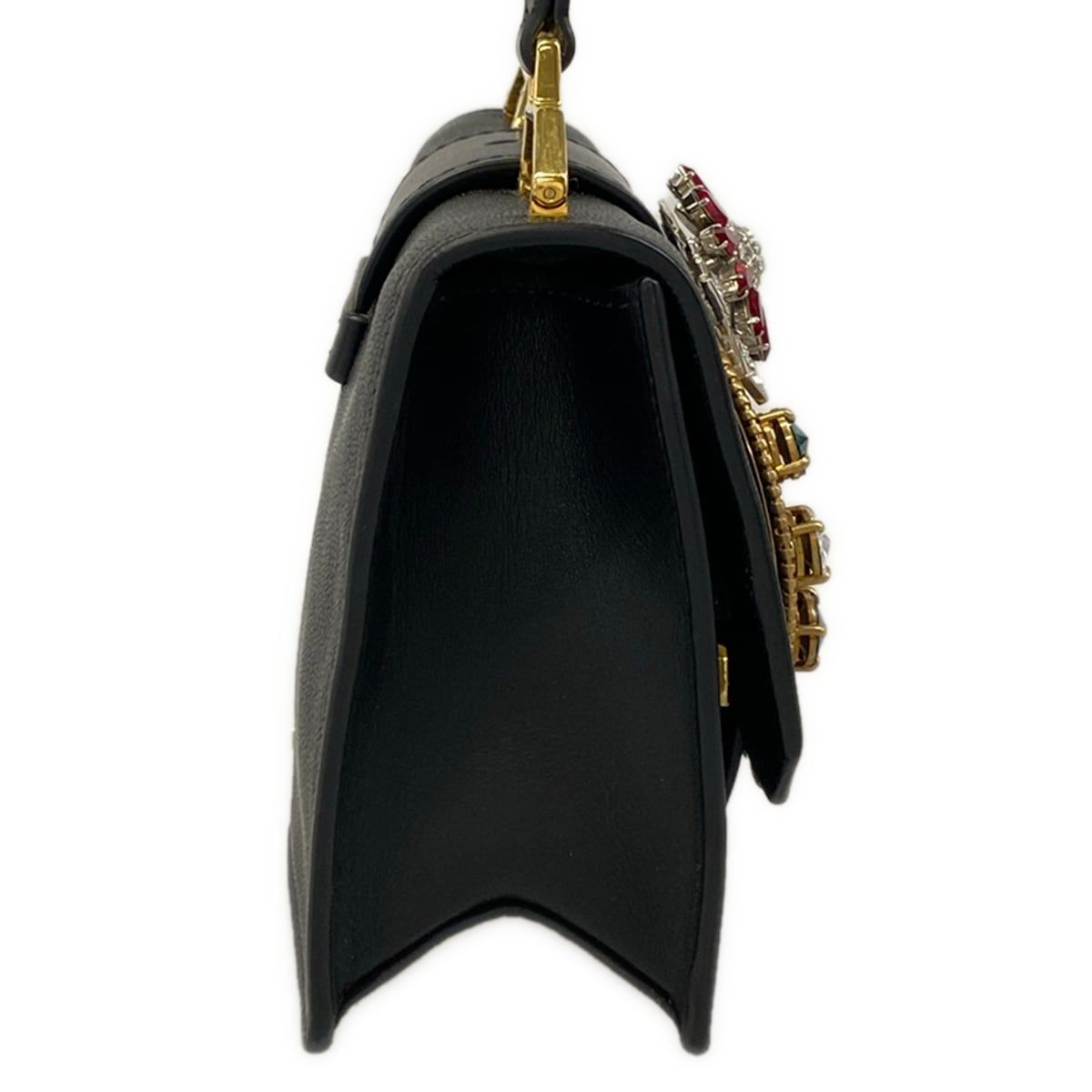 Miu Miu Shoulder Bag Madras Black Bijuu Leather — view 2