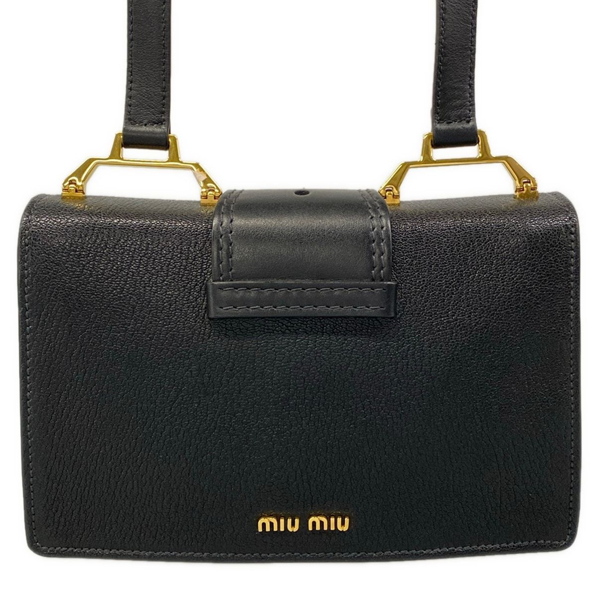 Miu Miu Shoulder Bag Madras Black Bijuu Leather — view 3