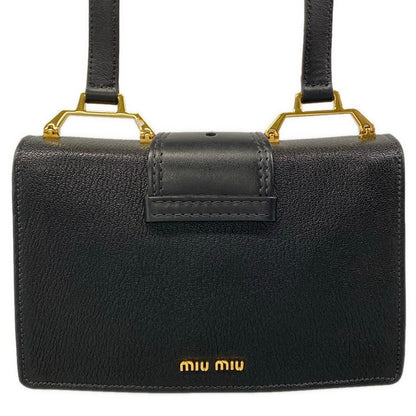Miu Miu Shoulder Bag Madras Black Bijuu Leather — view 3