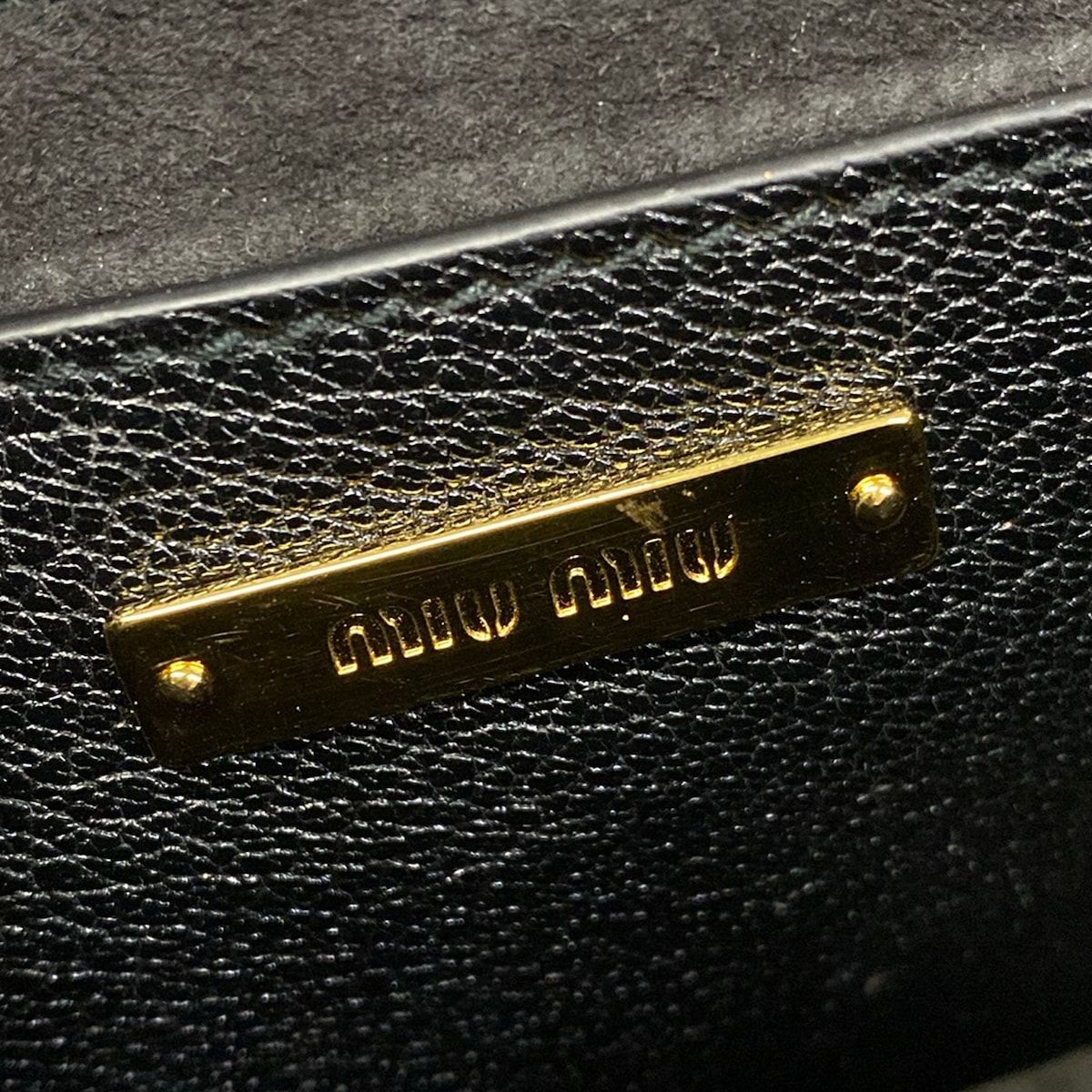 Miu Miu Shoulder Bag Madras Black Bijuu Leather — view 9