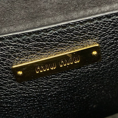 Miu Miu Shoulder Bag Madras Black Bijuu Leather — view 9