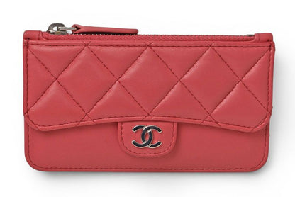 Chanel Coin Case Card Fragment Lambskin Pink