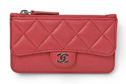 Chanel Coin Case Card Fragment Lambskin Pink