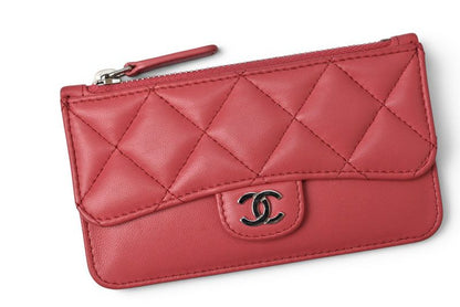 Chanel Coin Case Card Fragment Lambskin Pink — view 2