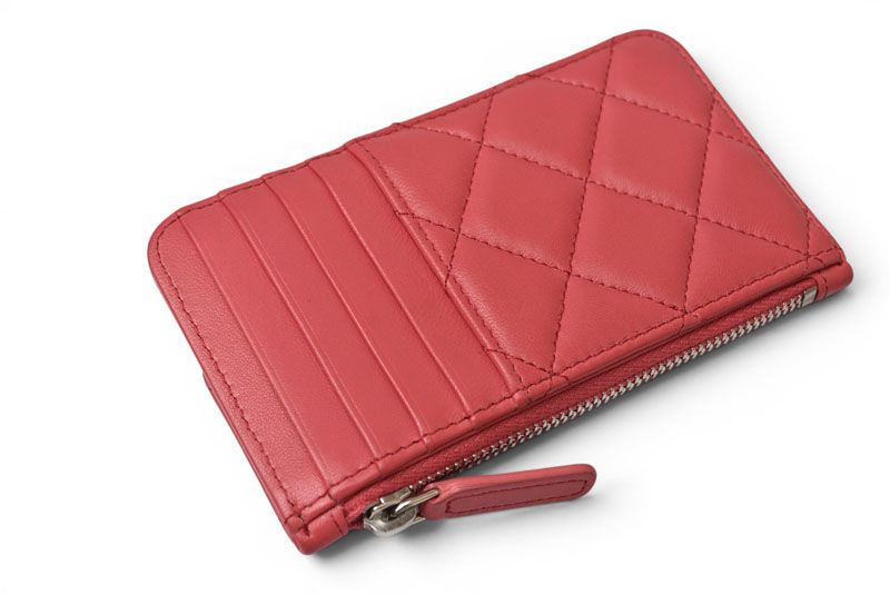 Chanel Coin Case Card Fragment Lambskin Pink — view 5