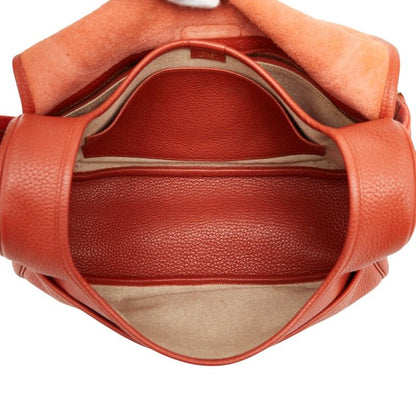 Hermes Bourlang Crossbody Shoulder Bag Rose Gyre Orange Taurillon Clemence — view 9