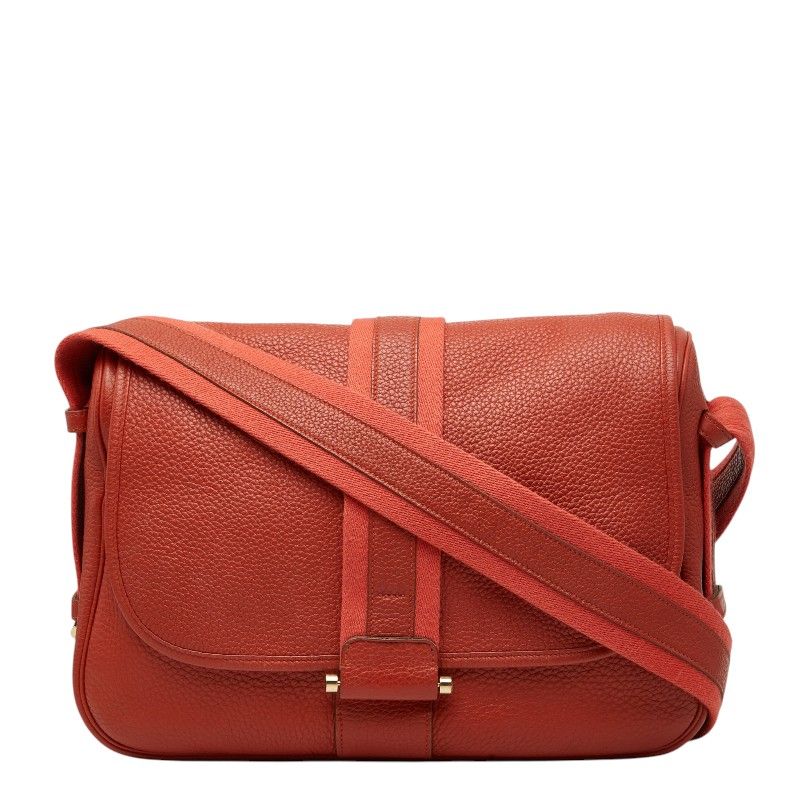 Hermes Bourlang Crossbody Shoulder Bag Rose Gyre Orange Taurillon Clemence