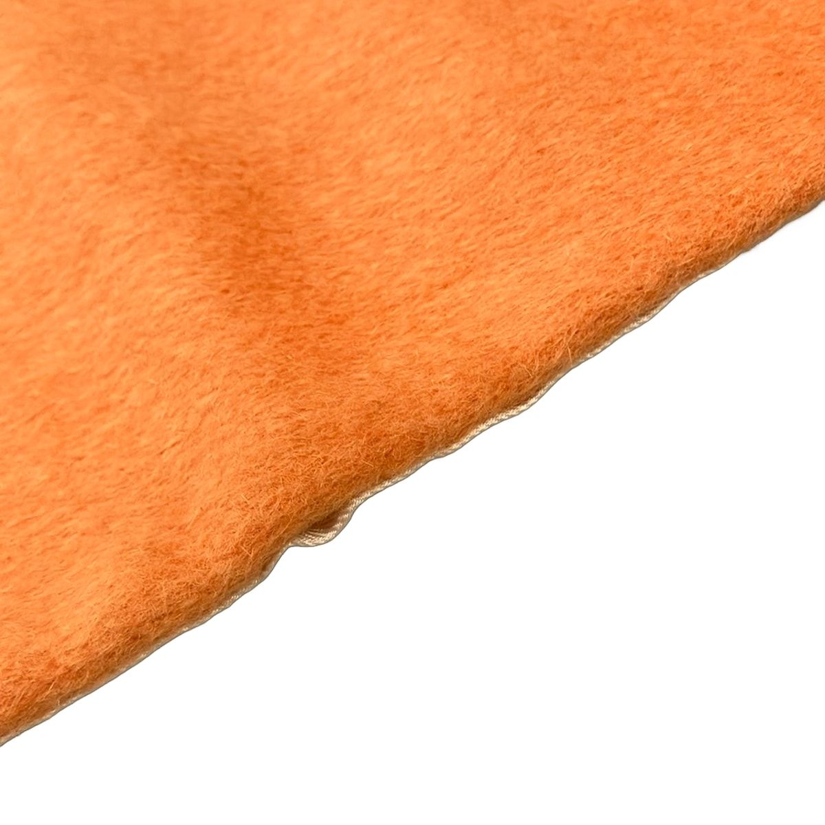 Hermes Scarf Ivory Orange Multi Feather Pattern Angora Silk — view 4