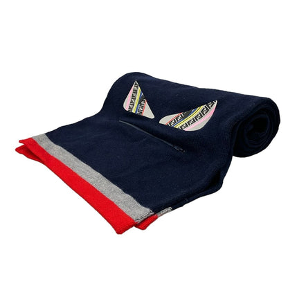 Fendi Scarf Dark Navy Red Multi Wool