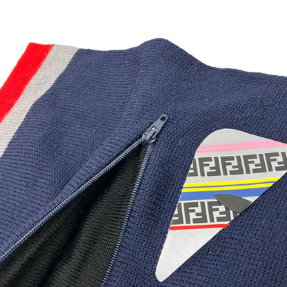 Fendi Scarf Dark Navy Red Multi Wool — view 5