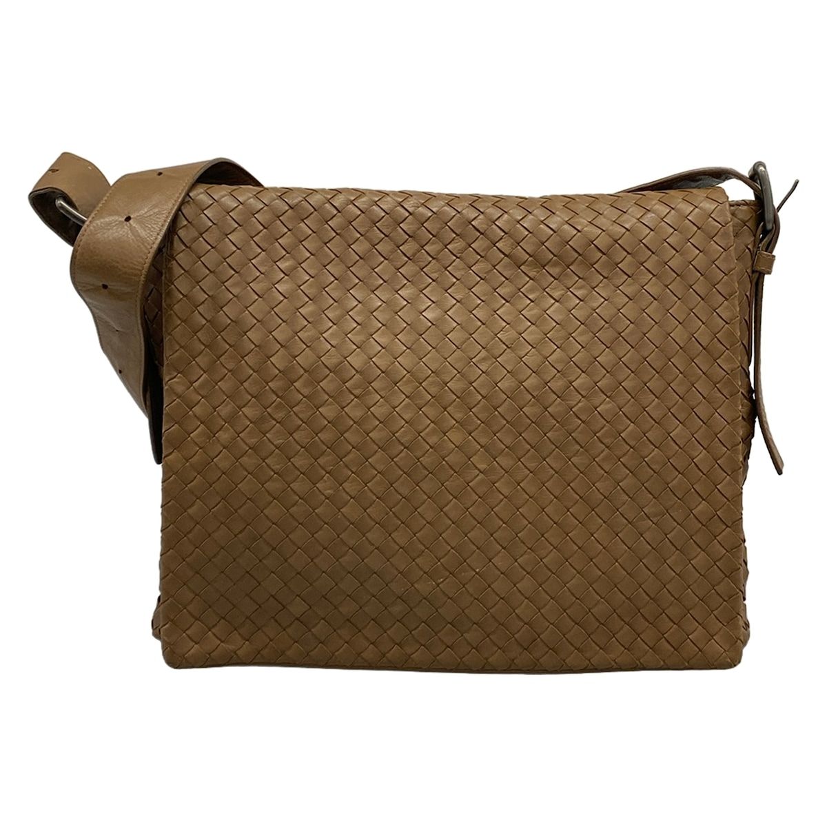 Bottega Veneta Shoulder Bag Intrecciato Brown Leather
