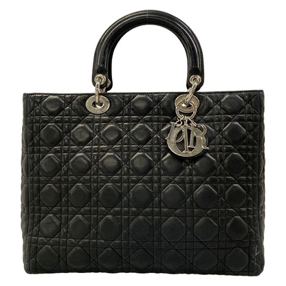 Dior Handbag Lady Large Bag Black Leather