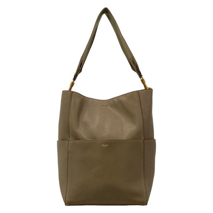 Celine Shoulder Bag Sangles Brown Leather