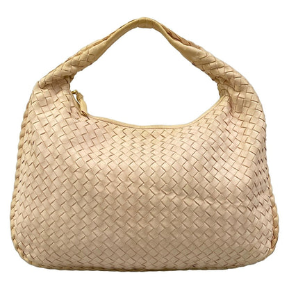 Bottega Veneta Shoulder Bag Beige Leather