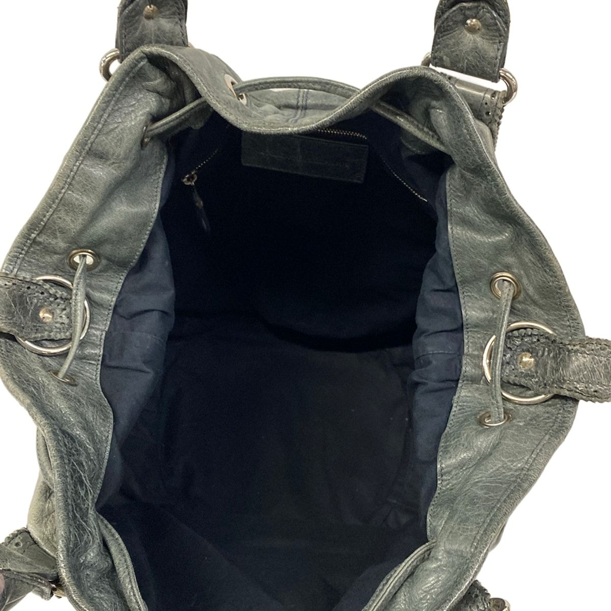 Balenciaga Handbag Giant Pom Green Gray Leather — view 7
