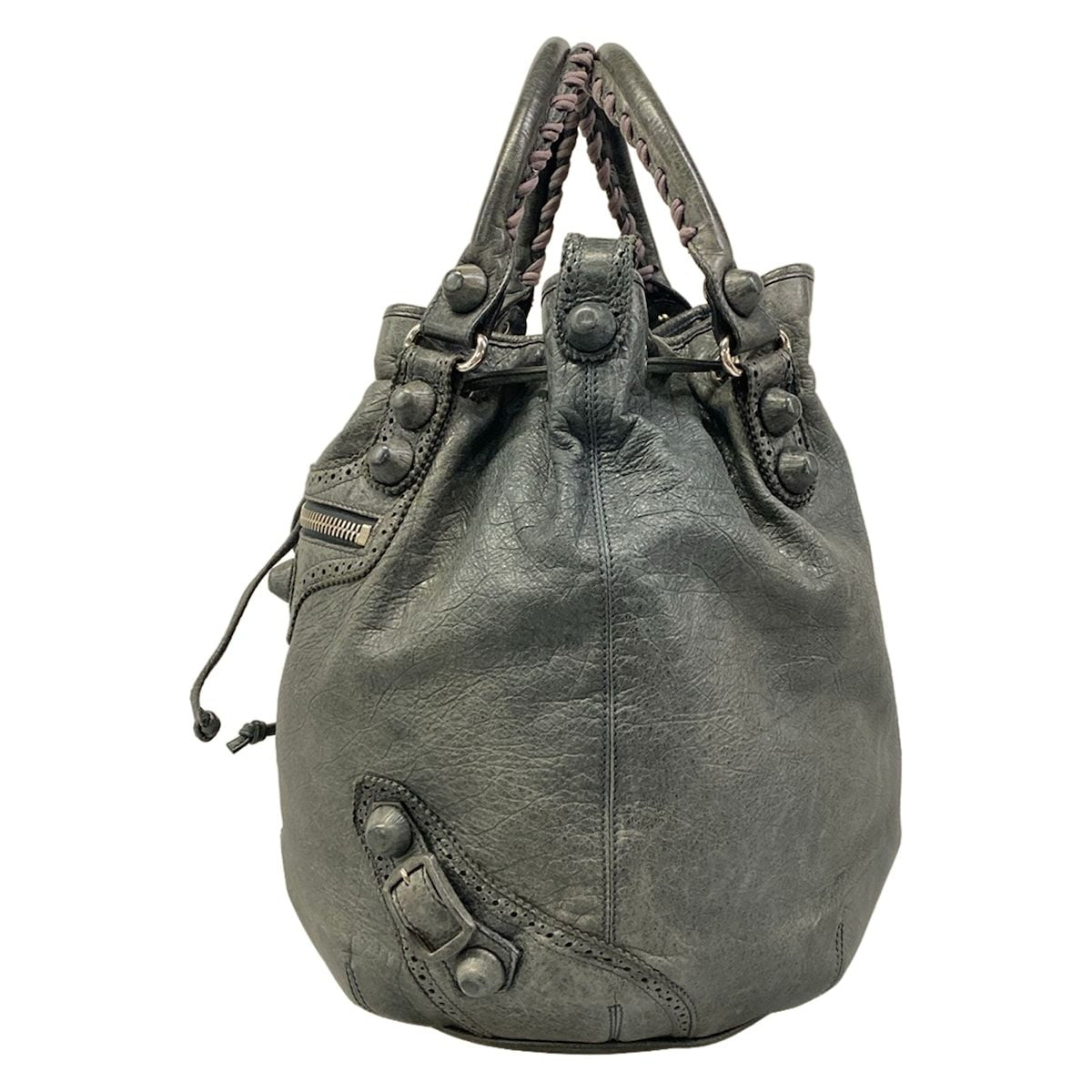 Balenciaga Handbag Giant Pom Green Gray Leather — view 4