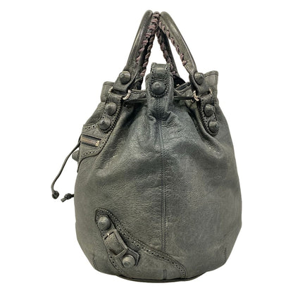 Balenciaga Handbag Giant Pom Green Gray Leather — view 4