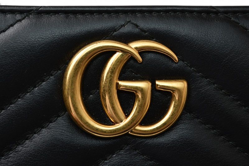 Gucci Wallet GG Marmont Zip Around Leather Black — view 5