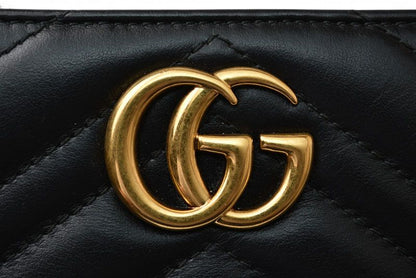 Gucci Wallet GG Marmont Zip Around Leather Black — view 5