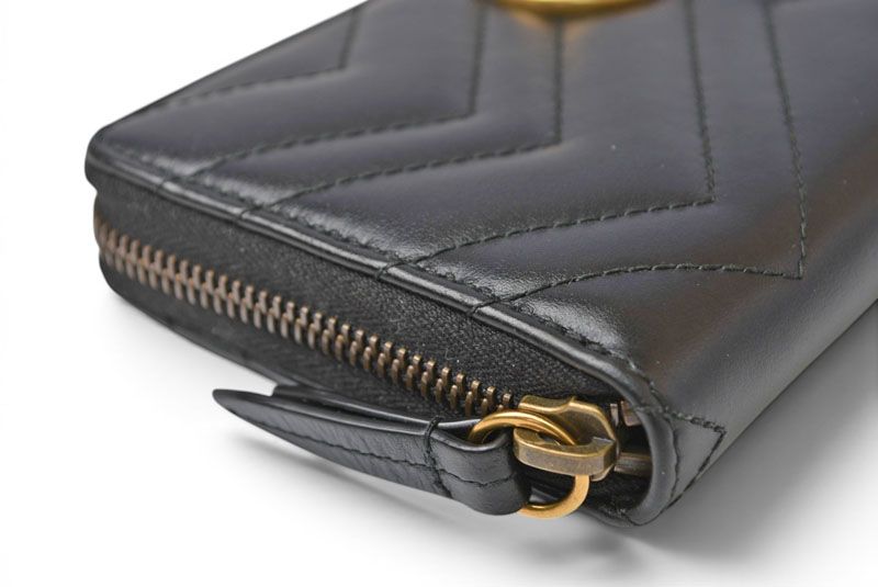 Gucci Wallet GG Marmont Zip Around Leather Black — view 4