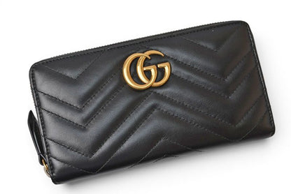 Gucci Wallet GG Marmont Zip Around Leather Black — view 2