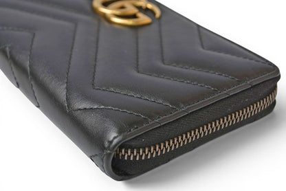 Gucci Wallet GG Marmont Zip Around Leather Black — view 6
