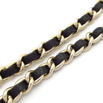 Chanel Necklace Quilted Leather White Gold Black — view 6