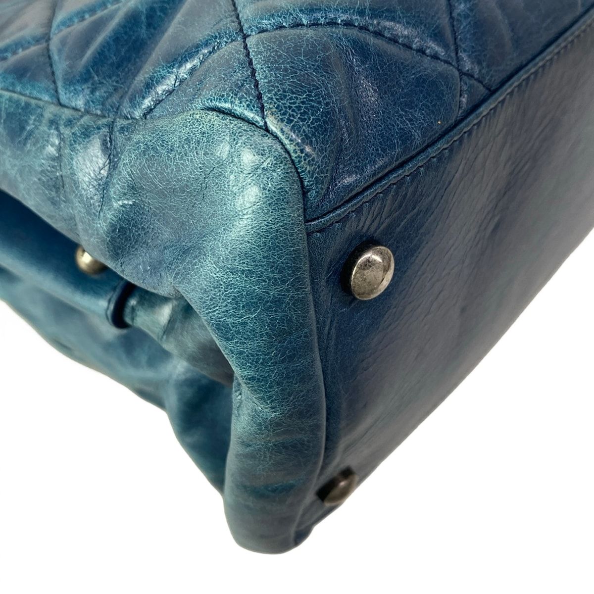 Chanel Shoulder Bag Boy Quilted Blue Vintage Silver — view 9