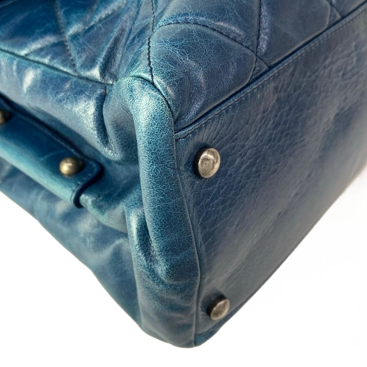 Chanel Shoulder Bag Boy Quilted Blue Vintage Silver — view 7