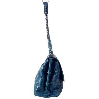 Chanel Shoulder Bag Boy Quilted Blue Vintage Silver — view 2